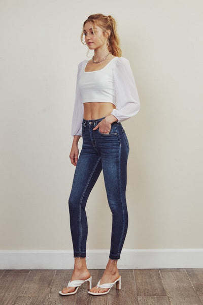 HIGH RISE ANKLE SKINNY JEANS-KC2510D