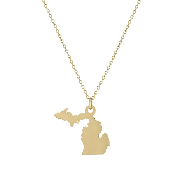 SA Michigan Necklace - Stainless Steel: Gold