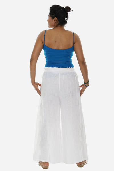 SW Women Pocket Tie-Front Wide-Leg Pants: WHITE / 1X