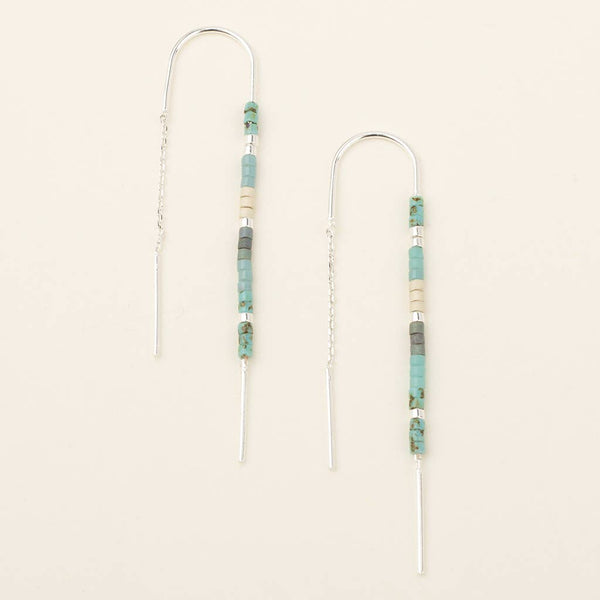 SC Chromacolor Miyuki Thread Earring - Turquoise Multi/Silver