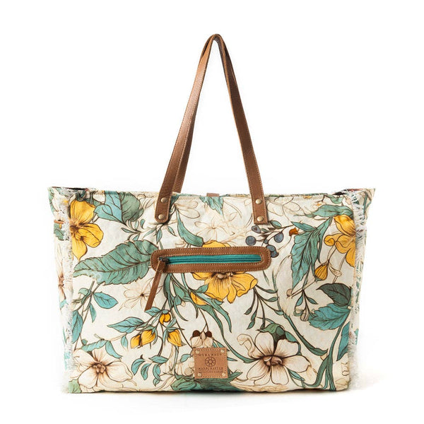 MY Lovely Florals Weekender Bag In Light Green: Variant Combo