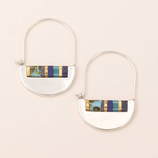 SC Good Karma Miyuki Crescent Hoop - Cobalt/Silver
