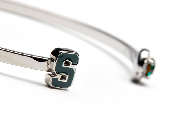 SA Michigan State Crystal Bangle - Block S