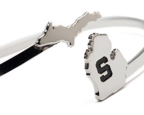 SA Michigan State University Spartans Jewelry Bracelet - Block S Bangle Bracelet