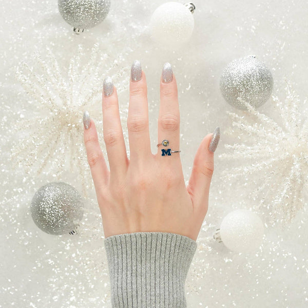 SA Michigan Adjustable Ring - Blue Block M
