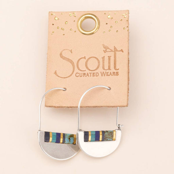 SC Good Karma Miyuki Crescent Hoop - Cobalt/Silver