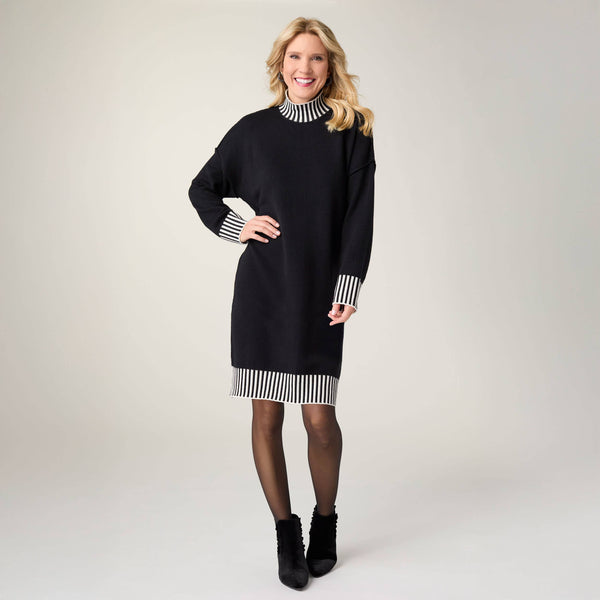 CO Jayla Knit Dress with Striped Trim
