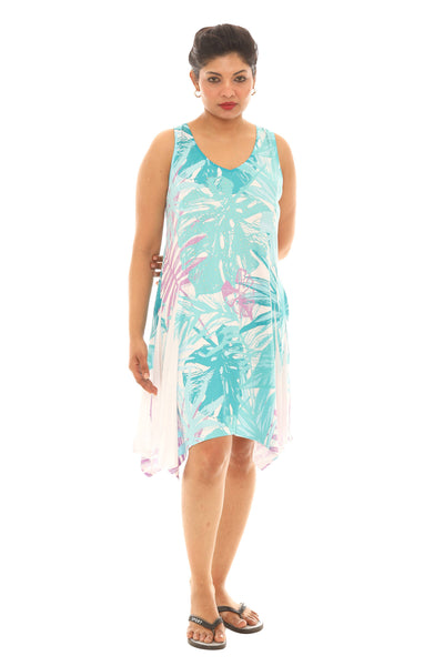 SW Tropical Breeze Handkerchief Hem Dress: Pink / S/M