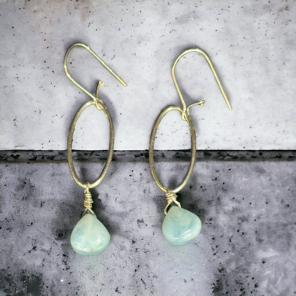 JG Larimar and Silver Drop Earring