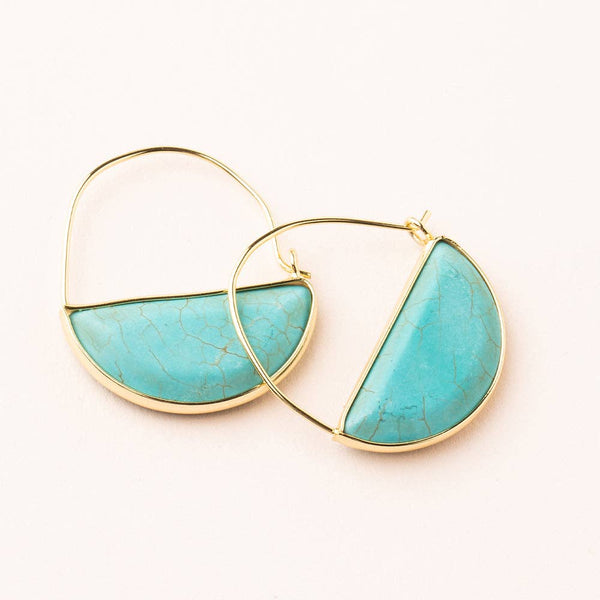 SC Stone Prism Hoop - Turquoise/Gold