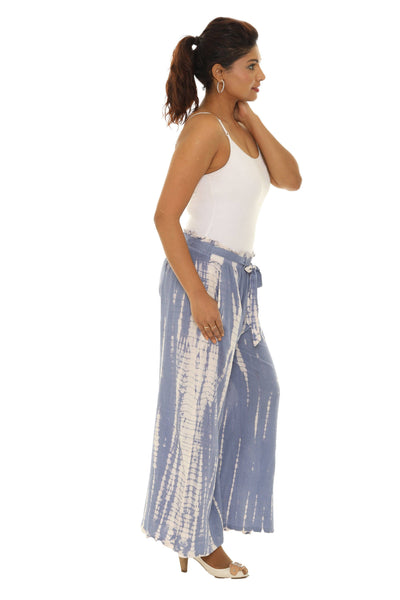 SW Belted Pocket Palazzo Pants: BLUE / 1X