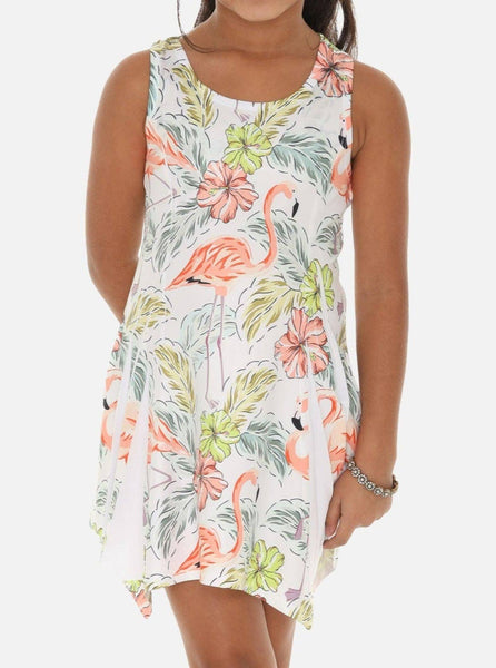 SW Adorable Dress for Kids with a Pop of Flamingos: MULTI / 4