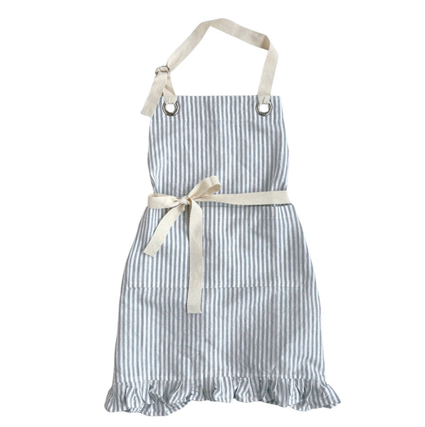 PL Ruffle Pin Stripe Apron: Green