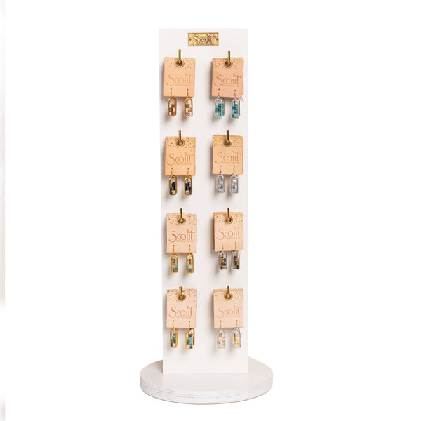 SC Good Karma Miyuki Frame Earring - Blush/Topaz/Gold
