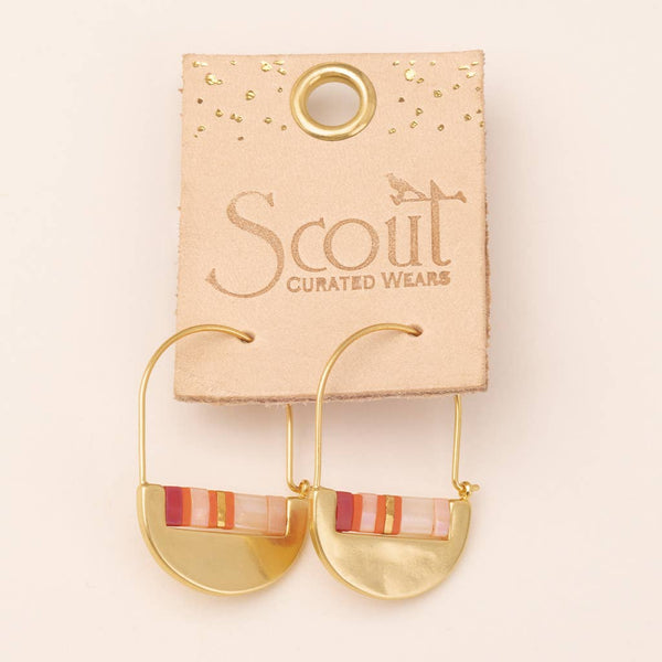 SC Good Karma Miyuki Crescent Hoop - Pink Multi/Gold