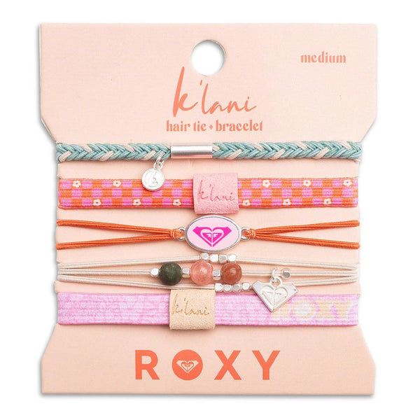 "Roxy Pink Tropics" Pink and Coral Island Vibe Hair Tie Bracelets: Medium