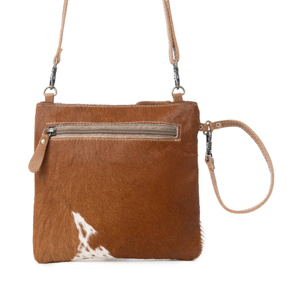 MY Ornate Brown Leather & Hairon Bag