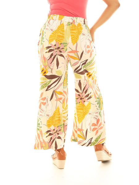 SW Tropical Breeze Wide-Leg Rayon Pants: Orange / S