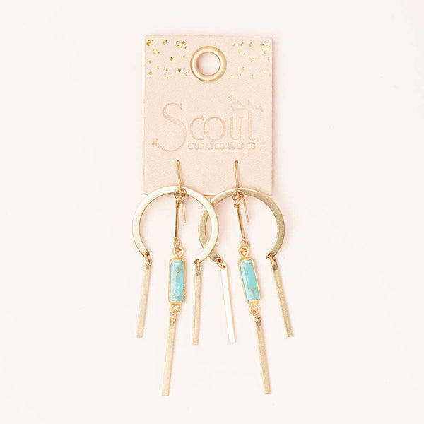 SC  Stone Earring - Rose Quartz/Silver