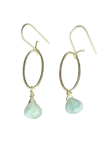JG Larimar and Silver Drop Earring