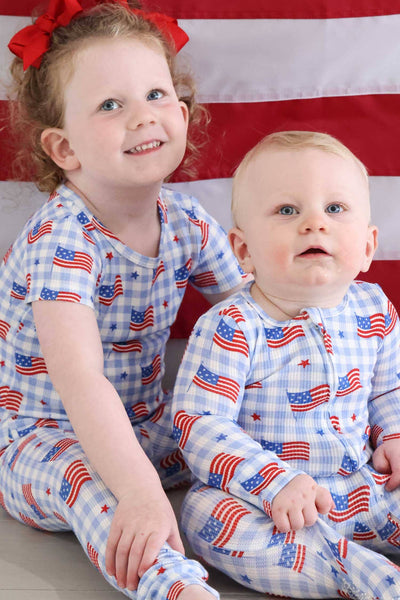 Bamboo Waffle Two Piece Pajama Set | Star-Spangled Picnic: 2T