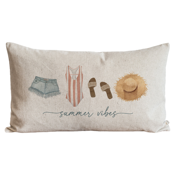 PL Summer Vibes Pillow Cover: Natural / 16" x 26"