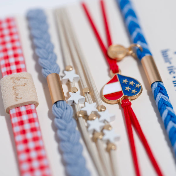 "Free" Patriotic Hair Tie Bracelets: Large