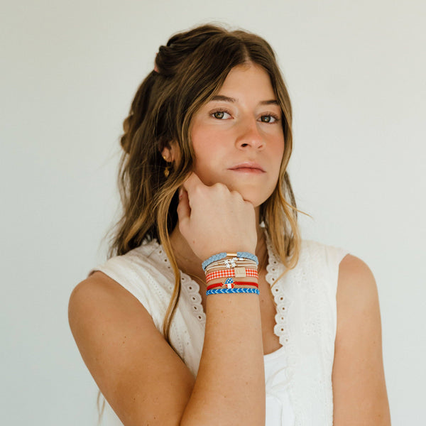 "Free" Patriotic Hair Tie Bracelets: Large
