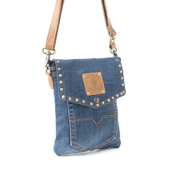 MY Dahlia Denim Crossbody Bag: Denim Blue
