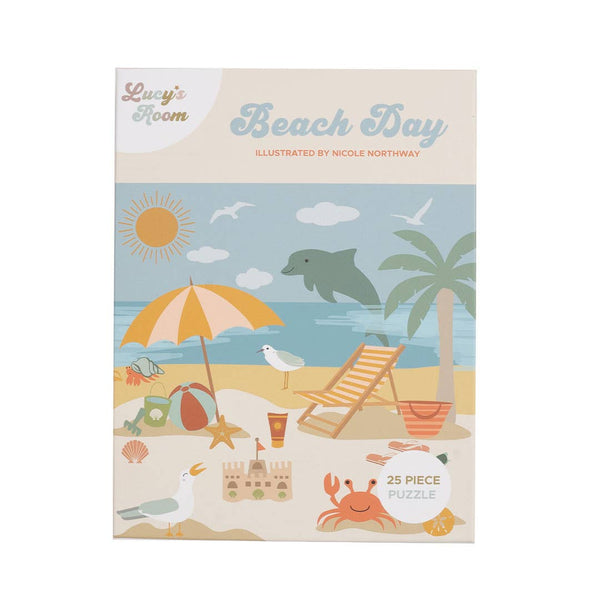 Beach Day Summer Kids 25 Piece Floor Puzzle Learning Toy