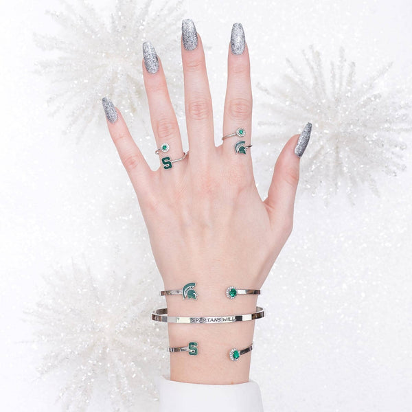 SA Michigan State Crystal Bangle - Block S