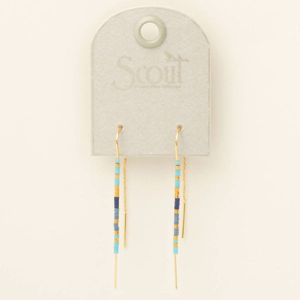 SC Chromacolor Miyuki Thread Earring - Cobalt Multi/Gold
