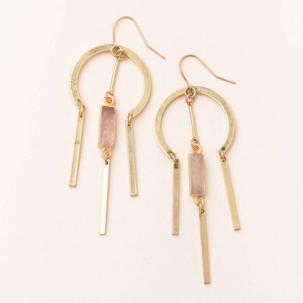 SC Dream Stone Earring - Rose Quartz/Gold
