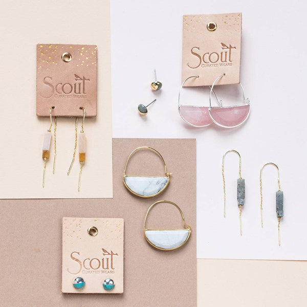 SC Stone Prism Hoop - Turquoise/Silver