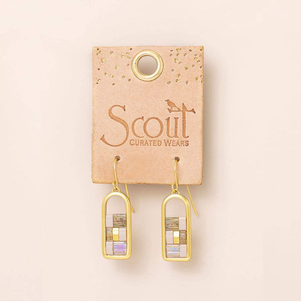 SC Good Karma Miyuki Frame Earring - Blush/Topaz/Gold