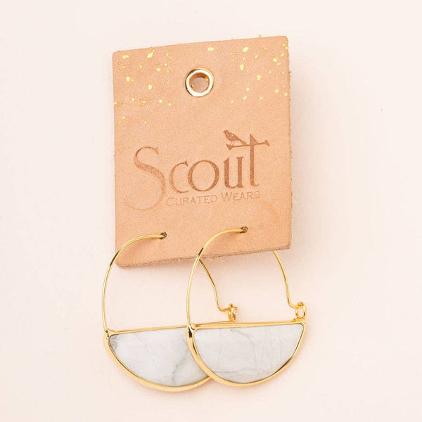 SC Stone Prism Hoop - Turquoise/Silver