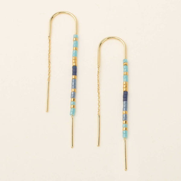 SC Chromacolor Miyuki Thread Earring - Cobalt Multi/Gold