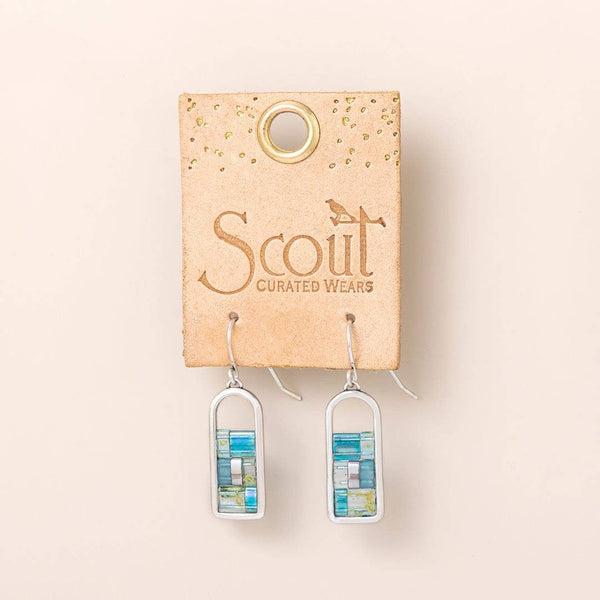 SC Good Karma Miyuki Frame Earring - Marine/Silver