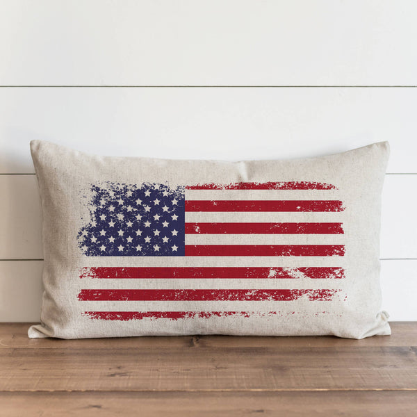 PL Flag Pillow Cover: 16 x 26 Natural