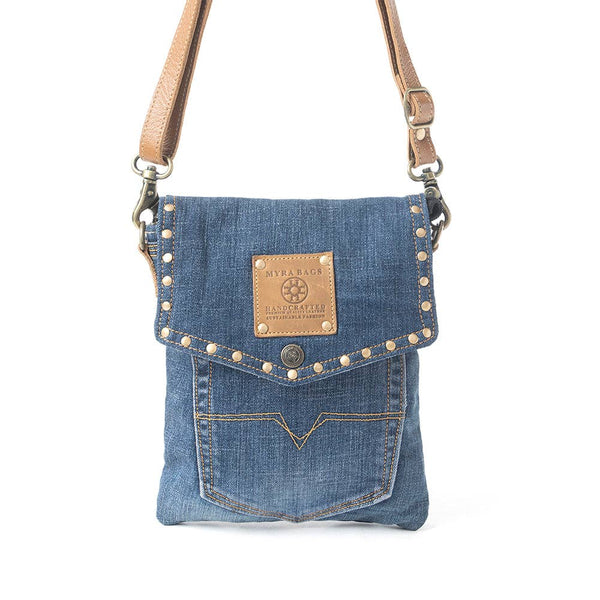 MY Dahlia Denim Crossbody Bag: Denim Blue