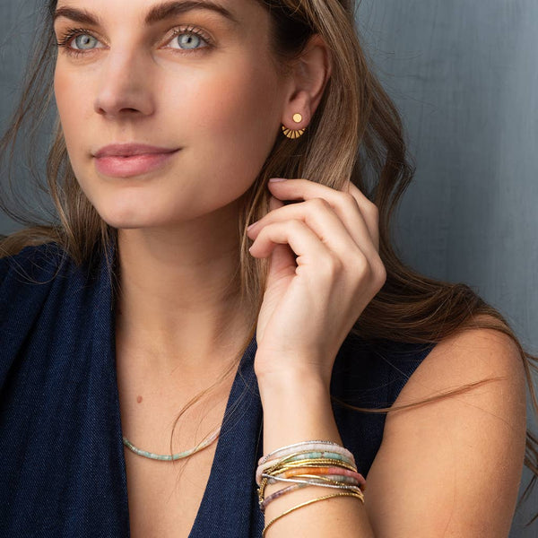 SC Refined Earring Collection - Sunburst Ear Jacket/Sterling S