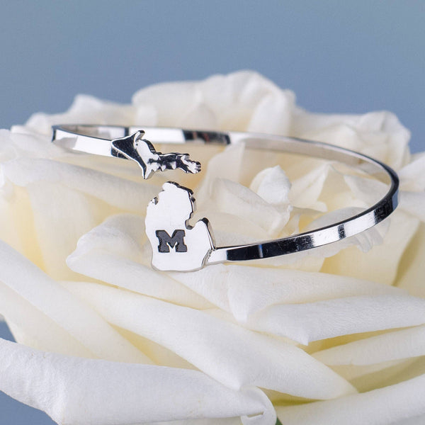 SA University of Michigan Bracelet - State of Michigan Shaped