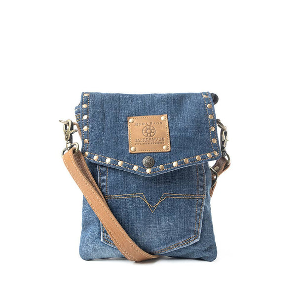 MY Dahlia Denim Crossbody Bag: Denim Blue