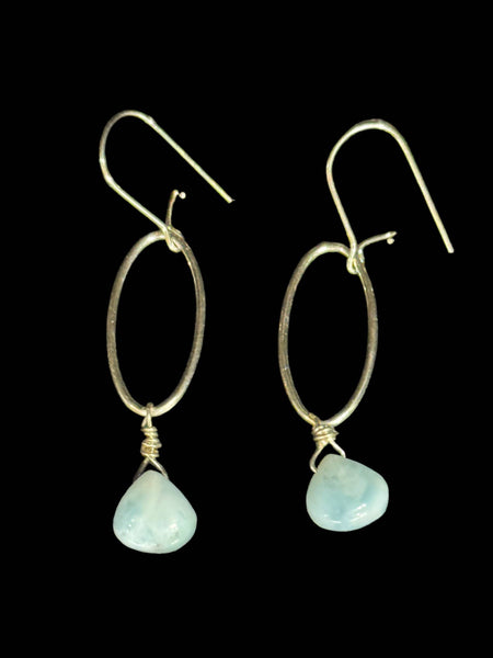 JG Larimar and Silver Drop Earring