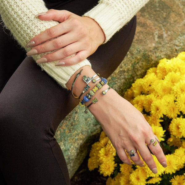 SA University of Michigan Crystal Bangle - Maize