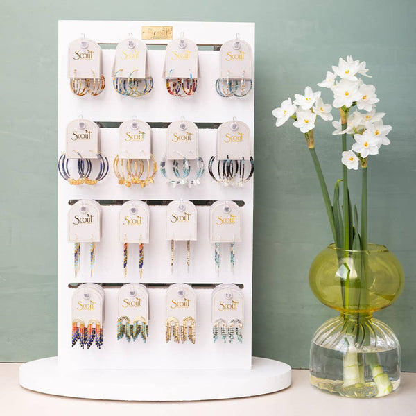 SC Chromacolor Miyuki Thread Earring - Cobalt Multi/Gold