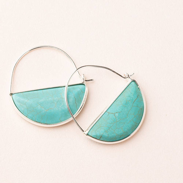 SC Stone Prism Hoop - Turquoise/Silver