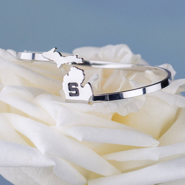 SA Michigan State University Spartans Jewelry Bracelet - Block S Bangle Bracelet