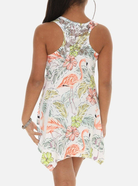 SW Adorable Dress for Kids with a Pop of Flamingos: MULTI / 4