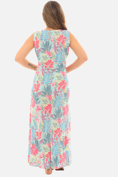 SW Women’s Tropical Floral Sleeveless Maxi Dress : S